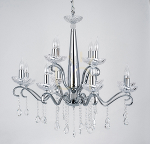 Luster Alessa, 12xE14, Max. 40 W, chrómovaný kov/číre krištáľové sklo, Ø 83 cm small 1