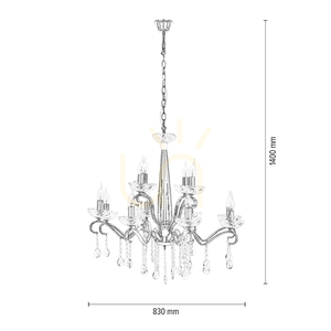 Luster Alessa, 12xE14, Max. 40 W, chrómovaný kov/číre krištáľové sklo, Ø 83 cm small 2