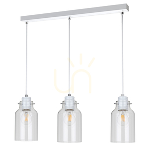 Závesné svietidlo Alessandro, 3xE27, 60 W, biely kov / priehľadný PVC kábel / priehľadný sklenený tienidlo, 60 cm small 0