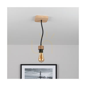 Stropné svietidlo Allumer, 1xE27, Max. 25 W, olejovaný dub/čierny kov, 11 cm small 2