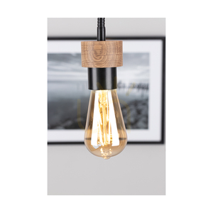 Stropné svietidlo Allumer, 1xE27, Max. 25 W, olejovaný dub/čierny kov, 11 cm small 4