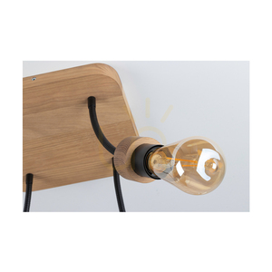 Stropné svietidlo Allumer, 4xE27, Max. 25 W, olejovaný dub/čierny kov, 26 cm small 4