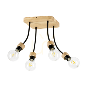 Stropné svietidlo Allumer, 4xE27, Max. 25 W, olejovaný dub/čierny kov, 26 cm small 0