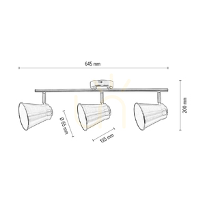 Stropné svietidlo Amanda, 3xE27, Max. 60 W, kovová patina, 64,5 cm small 2