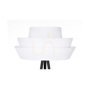 Stojaca lampa Amar, 1xE27, Max. 40 W, čierny kov / čierny PVC kábel / biele tienidlo, Ø 55 cm small 2