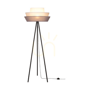 Stojaca lampa Amar, 1xE27, Max. 40 W, čierny kov / čierny PVC kábel / grafitovo-sivý-biely tienidlo, Ø 55 cm small 1