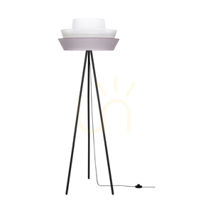 Stojaca lampa Amar, 1xE27, Max. 40 W, čierny kov / čierny PVC kábel / grafitovo-sivý-biely tienidlo, Ø 55 cm small 0