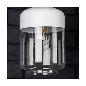 Závesné svietidlo Amaretto, 1xE27, Max. 60 W, biely kov / priehľadný PVC kábel / bielo-priehľadný sklenený tienidlo, Ø 17 cm small 3