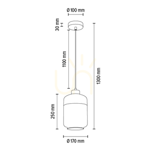 Závesné svietidlo Amaretto, 1xE27, Max. 60 W, biely kov / priehľadný PVC kábel / bielo-priehľadný sklenený tienidlo, Ø 17 cm small 4