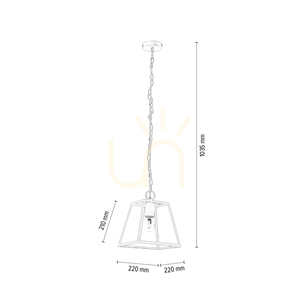 Závesné svietidlo Amata 1xE27 Max. 60 W, biely kov/číre sklo, 22 cm small 2