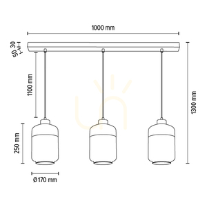 Závesné svietidlo Amaretto, 3xE27, Max. 60 W, biely kov / priehľadný PVC kábel / bielo-priehľadný sklenený tienidlo, 100 cm small 4