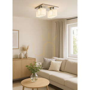 Stropné svietidlo Anika, 4xE27, 60 W, chrómový kov/biely plastový tienidlo, 33 cm small 2