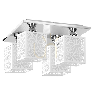 Stropné svietidlo Anika, 4xE27, 60 W, chrómový kov/biely plastový tienidlo, 33 cm small 0