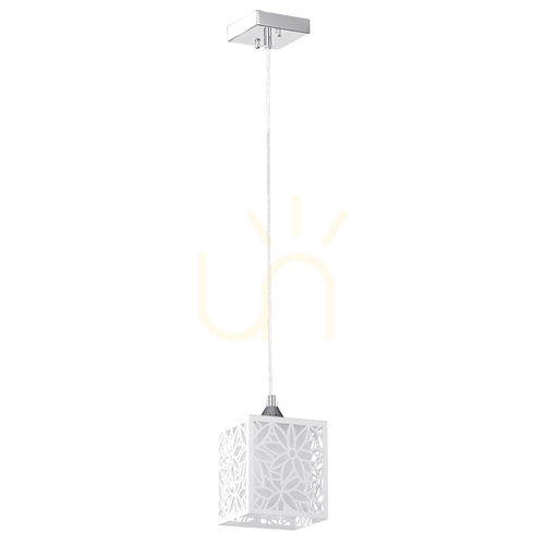 Skontrolujte Závesné svietidlo Anika, 1xE27, Max. 60 W, chrómový kov / biely plastový tienidlo, 13 cm