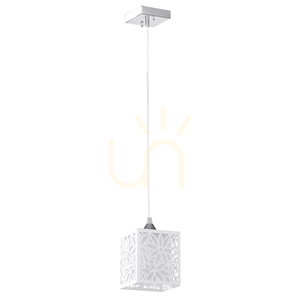 Závesné svietidlo Anika, 1xE27, Max. 60 W, chrómový kov / biely plastový tienidlo, 13 cm small 0