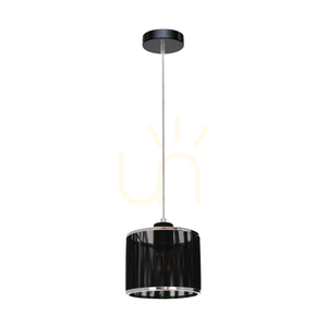 Závesné svietidlo Anina 1xE14 Max. 25 W, čierny kov / priehľadné PVC / čierno-chrómový tienidlo, Ø 15 cm small 0