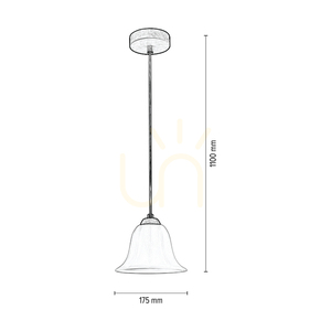 Závesné svietidlo Anna, 1xE27, Max. 60 W, olejovaný dub / priehľadný PVC kábel / biele sklenené tienidlo, Ø 17,5 cm small 2