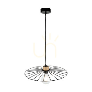 Závesné svietidlo Antonella, 1xE27, Max. 60 W, olejovaný dub/čierny kov/čierny opletený kábel, Ø 45 cm small 1
