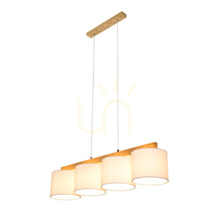Závesné svietidlo Aprillia 4xE27 Max. 25 W, olejovaný dub / priehľadný PVC kábel / biele tienidlo 86 cm small 2