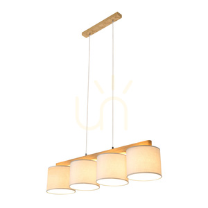 Závesné svietidlo Aprillia 4xE27 Max. 25 W, olejovaný dub / priehľadný PVC kábel / sivý tienidlo 86 cm small 2