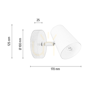 Nástenná svietidlo Astrid 1xE14 Max. 40 W, breza/chróm, kovový tienidlo, biela, 17 cm small 3