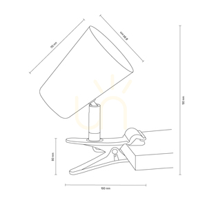Stolná lampa Astrid s klipom, 1xE14, Max. 40 W, čierny kov, 18 cm small 2
