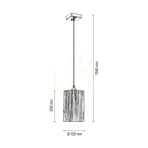 Závesné svietidlo Atana, 1xE27, Max. 60 W, chrómovaný kov / priehľadný PVC kábel / čierne tienidlo, 12 cm small 2