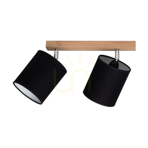 Stropné svietidlo Atike, 4xE27, Max. 25 W, olejovaný dub/chrómovaný kov/čierna, tienidlo 90 cm small 1