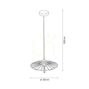 Závesné svietidlo „Ballerina“ 1xE27 Max. 60 W, olejovaný dub / čierny kov / čierny PVC kábel, Ø 35 cm small 2