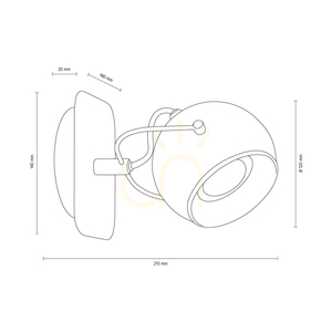 Betónové nástenné svietidlo Ball, vrátane 1 ks LED žiarovky GU10 (max.. 5 W), sivý betón/saténový kov, 22 cm small 2