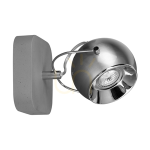Betónové nástenné svietidlo Ball, vrátane 1 ks LED žiarovky GU10 (max.. 5 W), sivý betón/saténový kov, 22 cm small 0