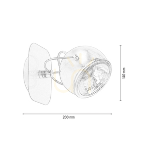 Nástenné svietidlo Ball Wall, vrátane 1 ks LED žiarovky GU10, Max. 6 W, saténovo-kovový, 20 cm small 3