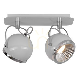 Stropné svietidlo v tvare gule, vrátane 2 LED žiaroviek GU10, max.. 6 W, biely kov, 29,5 cm small 1