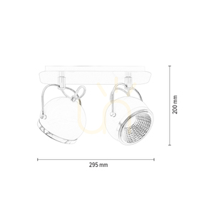 Stropné svietidlo v tvare gule, vrátane 2 LED žiaroviek GU10, max.. 6 W, biely kov, 29,5 cm small 4