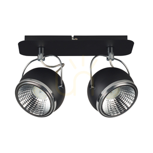 Stropné svietidlo v tvare gule, obsahuje 2 LED žiarovky GU10, max.. 6 W, čierny kov, 29,5 cm small 0