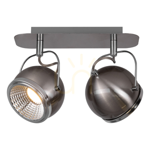 Stropné svietidlo v tvare gule, obsahuje 2 LED žiarovky GU10, max.. 6 W, saténovo-kovový, 29,5 cm small 1
