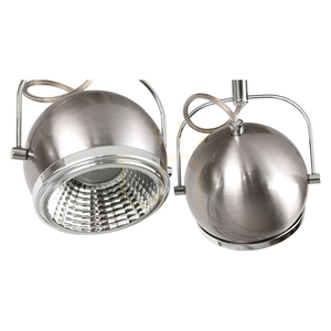 Stropné svietidlo v tvare gule, obsahuje 2 LED žiarovky GU10, max.. 6 W, saténovo-kovový, 29,5 cm small 2