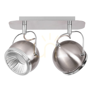 Stropné svietidlo v tvare gule, obsahuje 2 LED žiarovky GU10, max.. 6 W, saténovo-kovový, 29,5 cm small 0