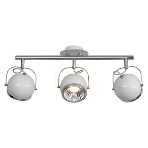 Stropné svietidlo v tvare gule, obsahuje 3 LED žiarovky GU10, max.. 6 W, biela/chrómová kovová, 52,5 cm small 1