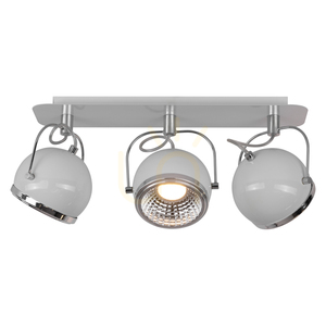 Stropné svietidlo v tvare gule, vrátane 3 LED žiaroviek GU10, Max. 6 W, biely kov, 42 cm small 1