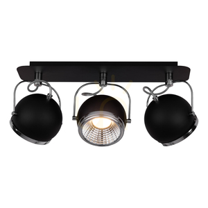Stropné svietidlo v tvare gule, obsahuje 3 LED žiarovky GU10, max.. 6 W, čierny kov, 42 cm small 1