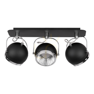 Stropné svietidlo v tvare gule, obsahuje 3 LED žiarovky GU10, max.. 6 W, čierny kov, 42 cm small 0