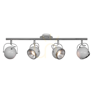 Stropné svietidlo v tvare gule, vrátane 4 LED žiaroviek GU10, Max. 6 W, biely kov, 80 cm small 1