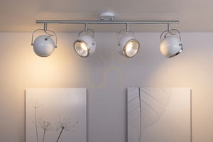 Stropné svietidlo v tvare gule, vrátane 4 LED žiaroviek GU10, Max. 6 W, biely kov, 80 cm small 3