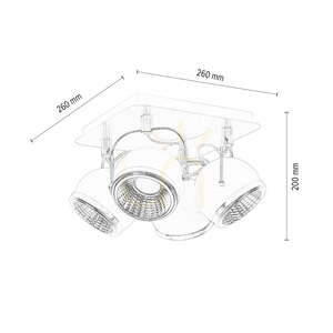 Stropné svietidlo v tvare gule, obsahuje 4 LED žiarovky GU10, max.. 6 W, čierny kov, 26 cm small 4