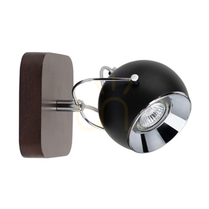 Nástenná svietidlo Ball Wood, obsahuje 1x LED žiarovku GU10 (max.. 5 W), bukové a orechové drevo / čierny kov, 21 cm small 0