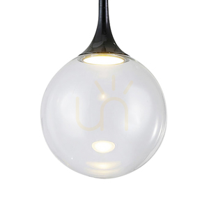Závesné svietidlo Ballare, obsahuje 1x LED 2700K 9 W, čierny kov/čirý sklenený tienidlo, Ø 30 cm small 1