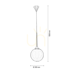 Závesné svietidlo Ballare, obsahuje 1x LED 2700K 9 W, čierny kov/čirý sklenený tienidlo, Ø 30 cm small 3