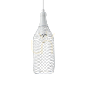 Závesné svietidlo Barla, 5xE27, Max. 60 W, biely kov / biely PVC kábel / biely kovový tienidlo, Ø 37 cm small 1