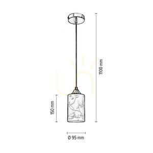 Biele závesné svietidlo Kawiaty, 1xE27, Max. 60 W, chrómovaný kov / priehľadný PVC kábel / biele sklenené tienidlo, Ø 10 cm small 2
